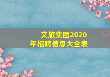 文旅集团2020年招聘信息大全表