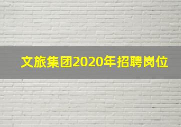 文旅集团2020年招聘岗位