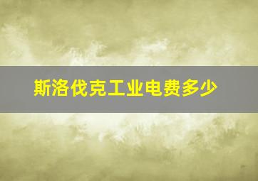 斯洛伐克工业电费多少