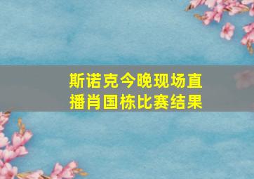 斯诺克今晚现场直播肖国栋比赛结果