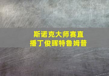 斯诺克大师赛直播丁俊晖特鲁姆普