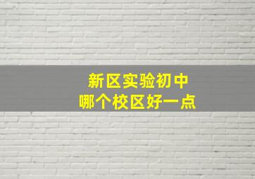 新区实验初中哪个校区好一点