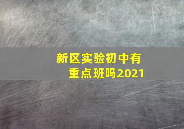 新区实验初中有重点班吗2021