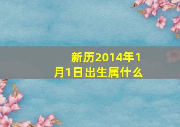 新历2014年1月1日出生属什么