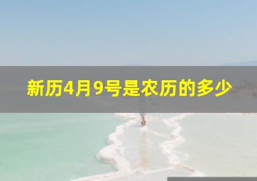 新历4月9号是农历的多少