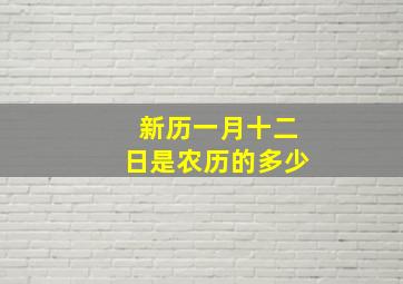 新历一月十二日是农历的多少