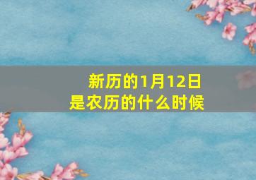 新历的1月12日是农历的什么时候