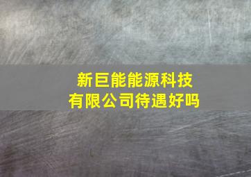 新巨能能源科技有限公司待遇好吗