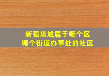 新强塔城属于哪个区哪个街道办事处的社区