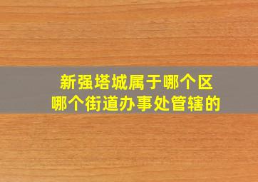 新强塔城属于哪个区哪个街道办事处管辖的