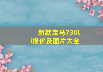 新款宝马730li报价及图片大全