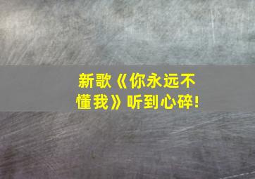 新歌《你永远不懂我》听到心碎!