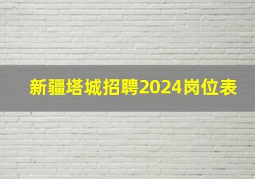 新疆塔城招聘2024岗位表