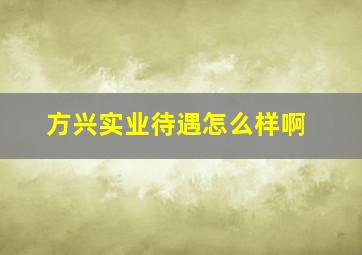 方兴实业待遇怎么样啊