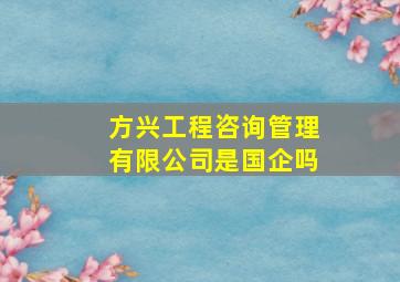 方兴工程咨询管理有限公司是国企吗