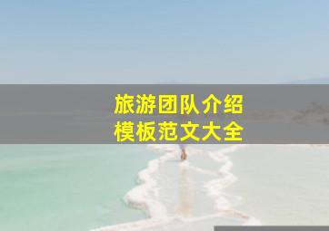 旅游团队介绍模板范文大全