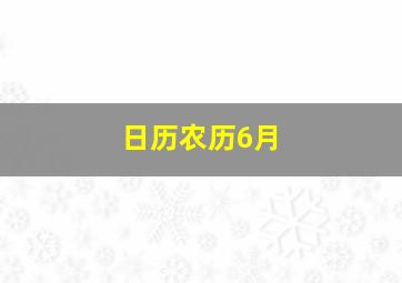 日历农历6月