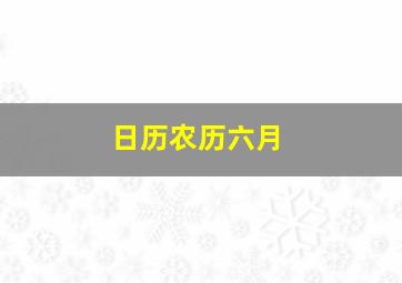 日历农历六月