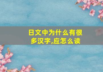 日文中为什么有很多汉字,应怎么读