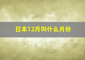 日本12月叫什么月份