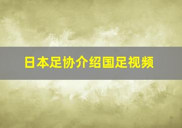 日本足协介绍国足视频