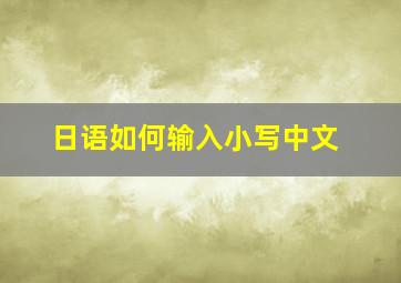 日语如何输入小写中文