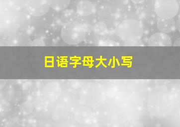 日语字母大小写