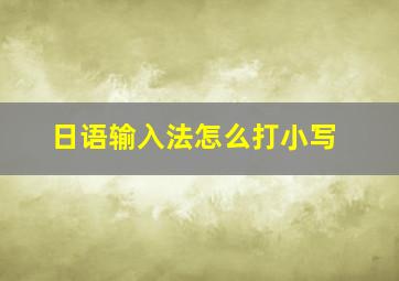 日语输入法怎么打小写