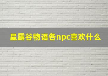 星露谷物语各npc喜欢什么