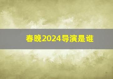 春晚2024导演是谁