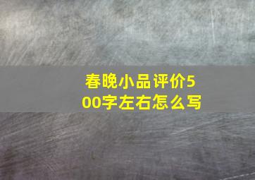 春晚小品评价500字左右怎么写