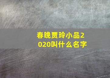 春晚贾玲小品2020叫什么名字