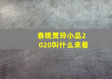 春晚贾玲小品2020叫什么来着