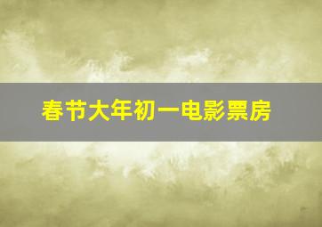 春节大年初一电影票房