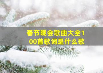 春节晚会歌曲大全100首歌词是什么歌