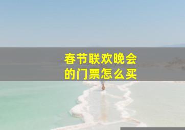 春节联欢晚会的门票怎么买