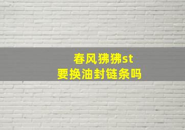 春风狒狒st要换油封链条吗