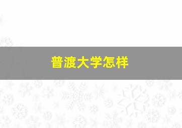 普渡大学怎样