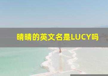 晴晴的英文名是LUCY吗