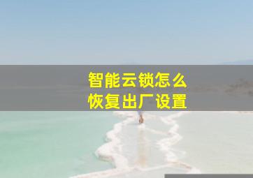 智能云锁怎么恢复出厂设置