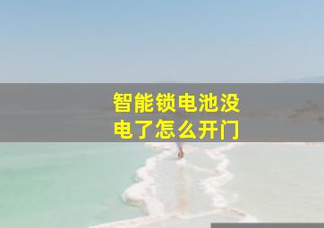 智能锁电池没电了怎么开门