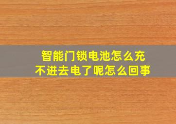 智能门锁电池怎么充不进去电了呢怎么回事