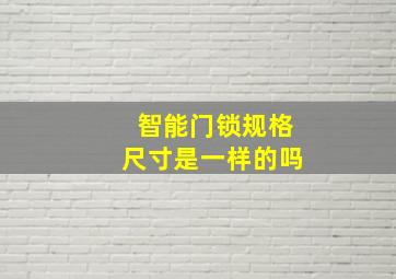 智能门锁规格尺寸是一样的吗