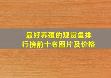 最好养殖的观赏鱼排行榜前十名图片及价格