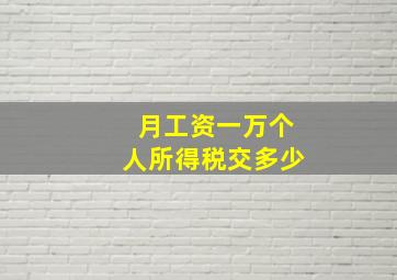 月工资一万个人所得税交多少