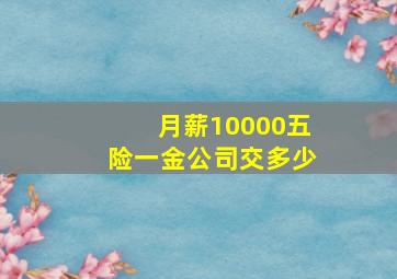 月薪10000五险一金公司交多少