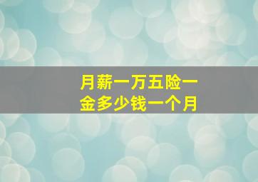 月薪一万五险一金多少钱一个月