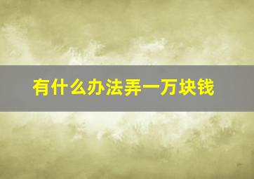 有什么办法弄一万块钱