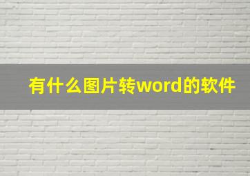 有什么图片转word的软件