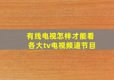 有线电视怎样才能看各大tv电视频道节目